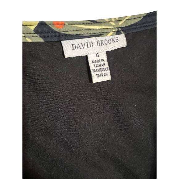 David Brooks Black Tropical Floral Midi Skirt Size 6 A-Line Colorful Green - Picture 3 of 10